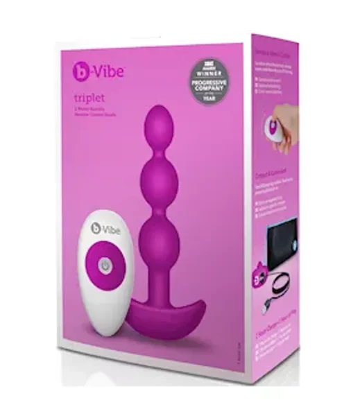 B-vibe Triplet Anal Beads - Fuchsia — image 17 of 20
