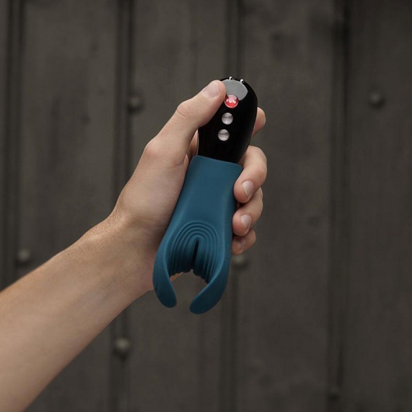 Fun Factory Manta Rechargeable Penis Vibrator and Male Masturbator Blue