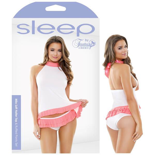 Sleep - Mila Soft Halter Top & Ruffled Panty Set