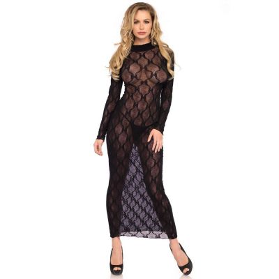 Leg Avenue Bow Lace Long Sleeved Long Dress