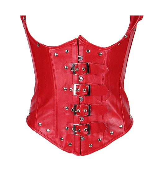 Fever faux leather open bust corset