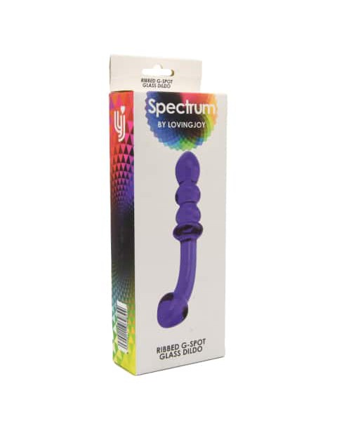 Spectrum Ribbed G-Spot Glass Dildo — image 16 of 25