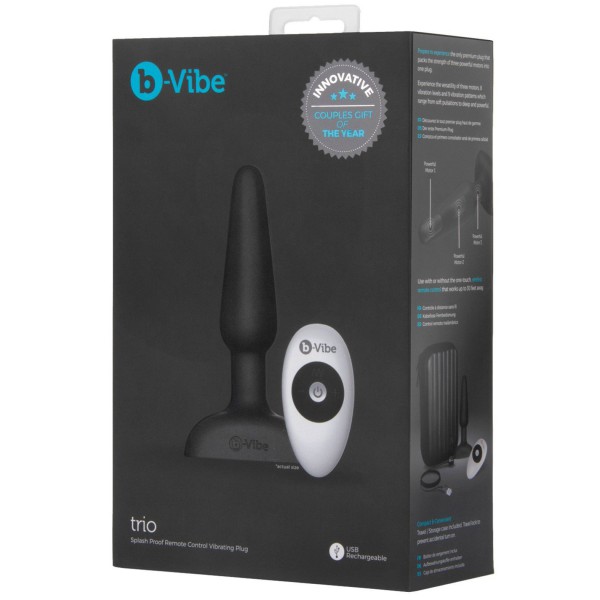 B Vibe Remote Trio Butt Plug with 3 Motors