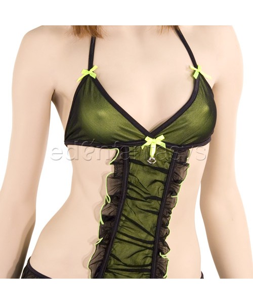 Halter-top teddy with g-string