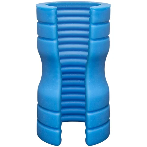 Platinum Silicone Split Sleeve Ribbed Male Masturbator & Stroker by Optimale — image 6 of 6