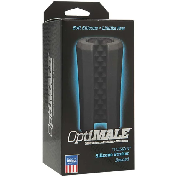Platinum Silicone Split Sleeve Beaded Male Masturbator & Stroker by Optimale — image 6 of 6
