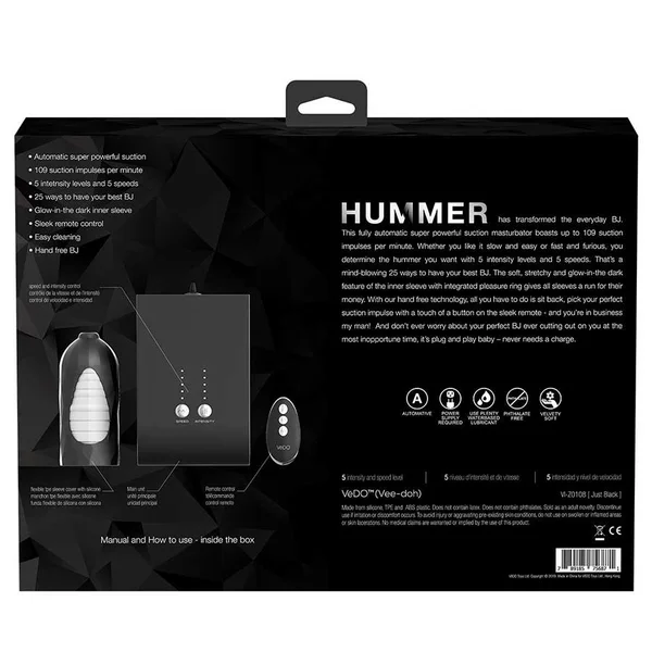 VeDO Hummer Auto Blow Job Machine | Oral Sex Simulator for Men — image 13 of 14
