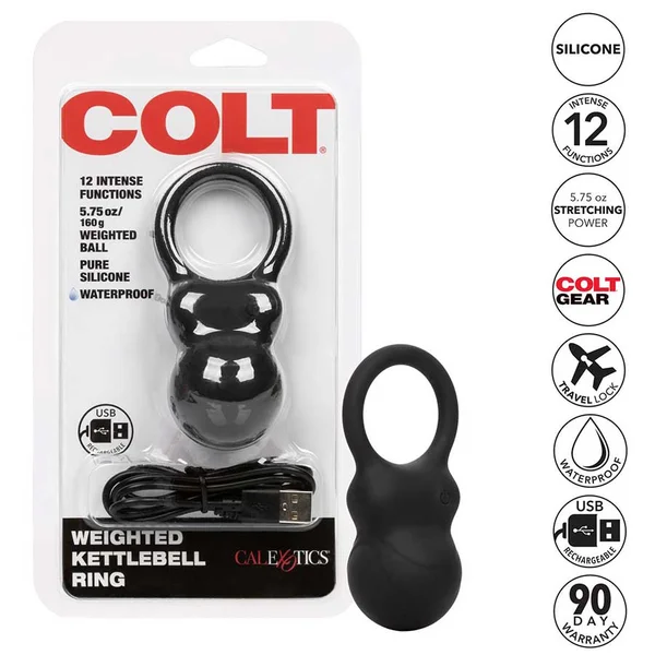 Colt Weighted Kettlebell Vibrating Cock Ring | 5.75 oz Heavy Stretching Device — image 16 of 16
