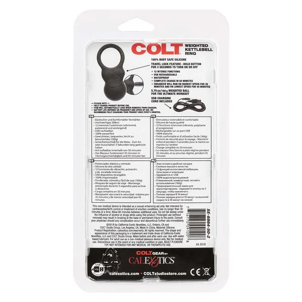 Colt Weighted Kettlebell Vibrating Cock Ring | 5.75 oz Heavy Stretching Device — image 15 of 16