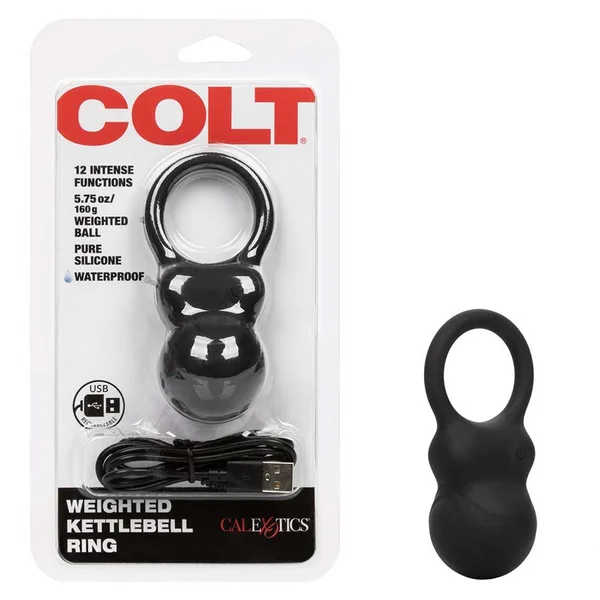 Colt Weighted Kettlebell Vibrating Cock Ring | 5.75 oz Heavy Stretching Device — image 9 of 16
