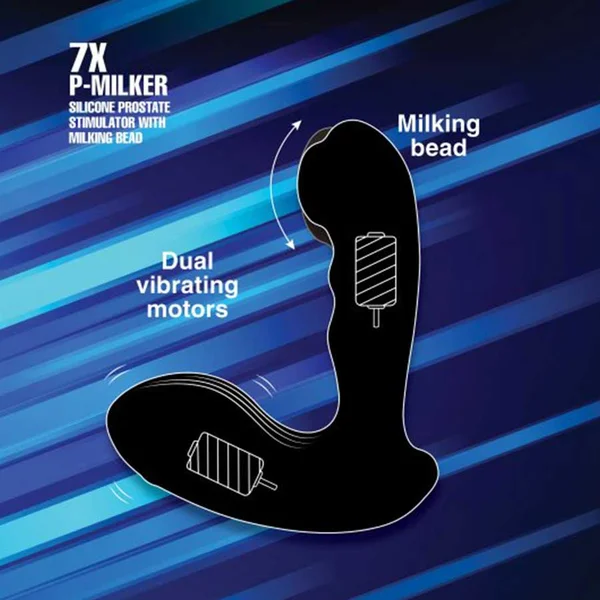 Multi-Speed Vibrating 7X P-Milk Silicone Prostate Stimulator with Milking Bead — image 13 of 14