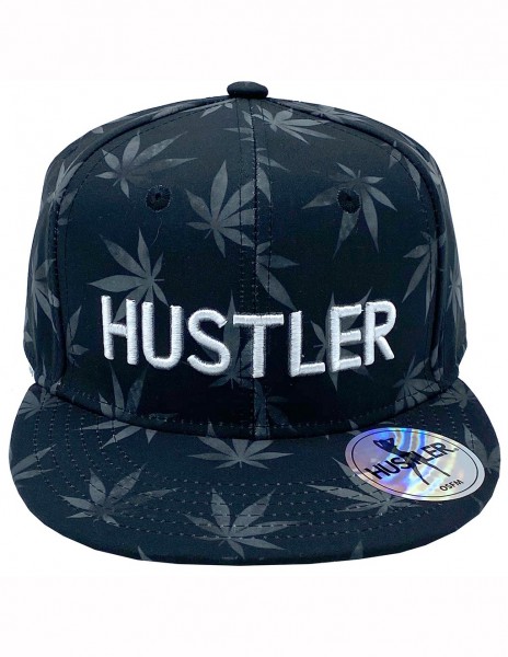 HUSTLER Pot Leaves Flat Brim