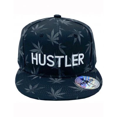 HUSTLER Pot Leaves Flat Brim