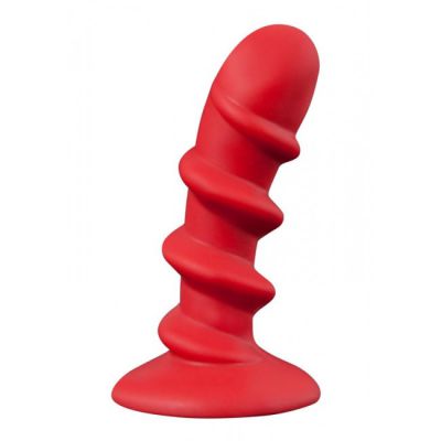 Shove Up 5 Inch Silicone Butt Plug with Suction Cup Red