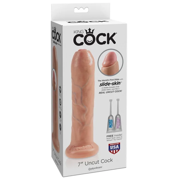 King Cock 7" Uncut Dildo - Flesh — image 9 of 9