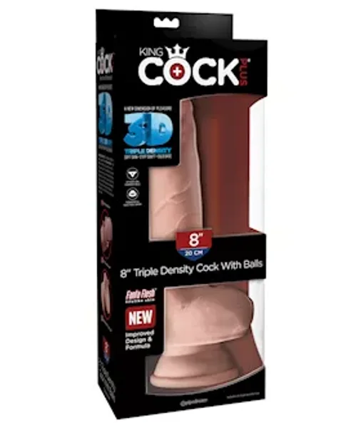 King Cock Plus 8 Inch Triple Density Fat Cock With Balls - Flesh — image 17 of 18