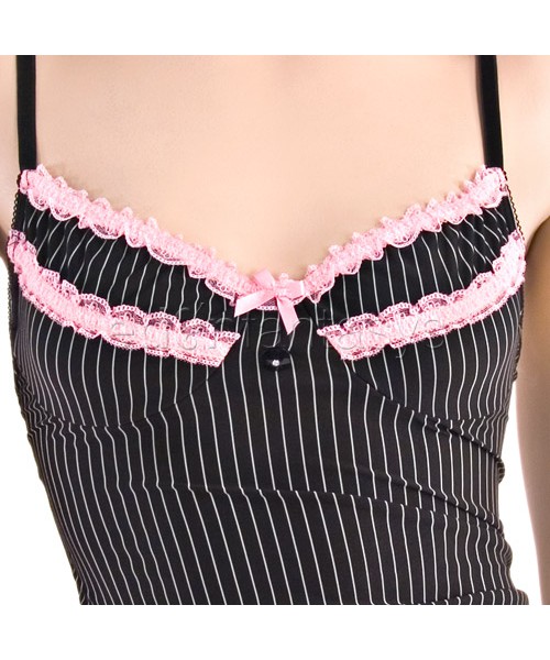 Sexy pinstripe chemise set