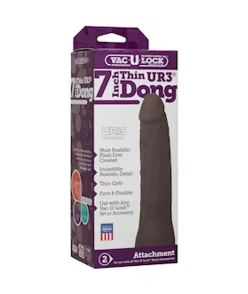 Vac-u-lock- 7 Inch Thin Ur3 Dong - Black — image 4 of 4
