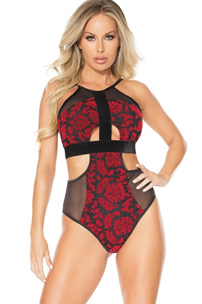 Coquette Merry Secret Damask & Mesh Teddy