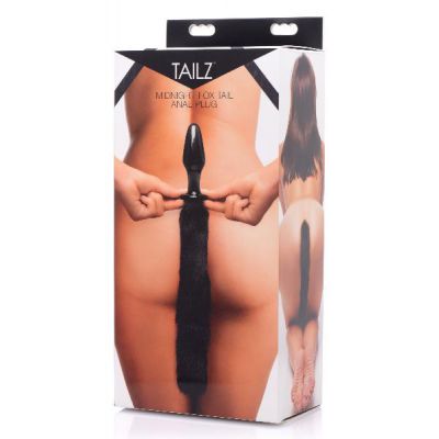 Midnight Fox Glass Anal Plug with Tail