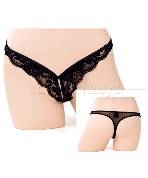 V-cut lace thong