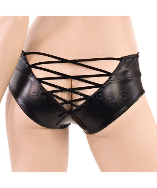 Seductress faux leather bra set