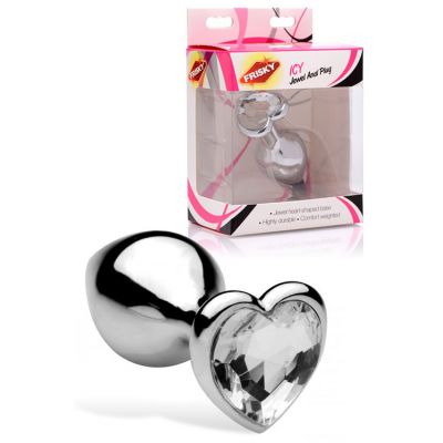 Frisky 3 Metal Butt Plug with Heart Shaped Jewel Base