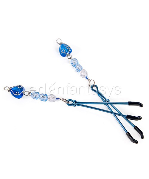Fresh heart beaded nipple clamps