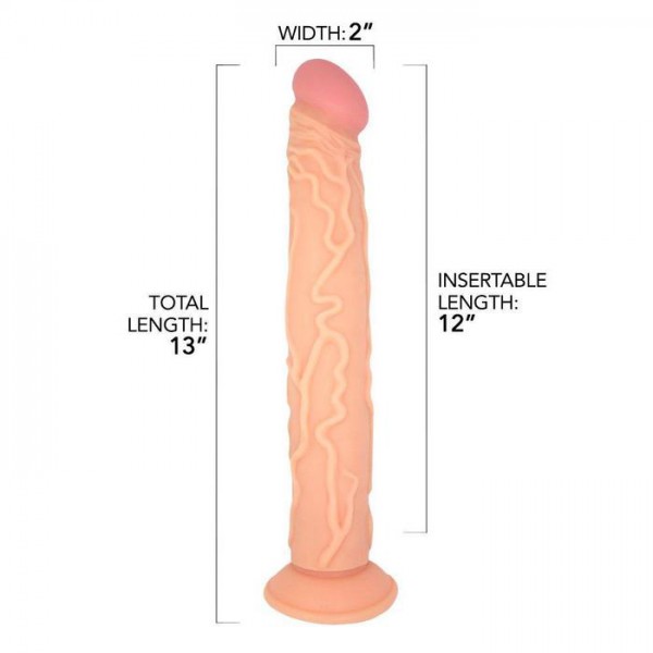 13" Ultra Veined Suction Cup Dildo