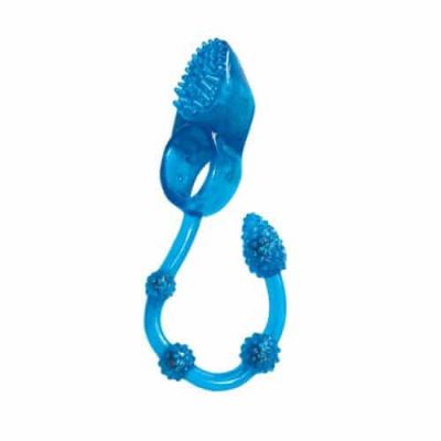 Maxx Gear Vibrating Cock Ring with Anal Beads Blue