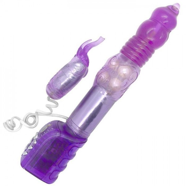 Dual Action Rotating Vibe With Corded Clit Tickler