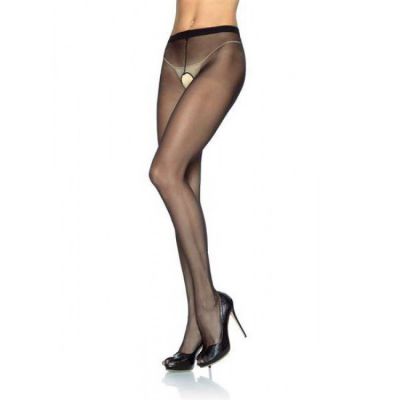 Leg Avenue Sheer Nylon Crotchless Pantyhose Fits Most