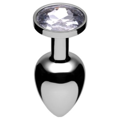 Lucent Jewel Accented Anal Plug Silver