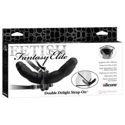 Fetish Fantasy Elite Double Delight Silicone Strap On Black