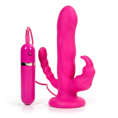 Eden triple pleasure hands free silicone vibrator