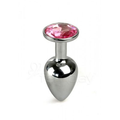 Classic Steel Butt Plug with Pink Gem
