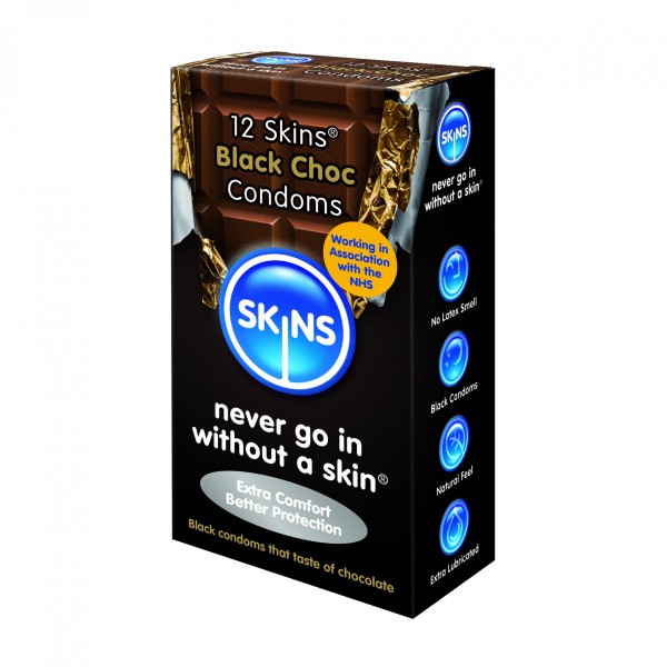 Skins Black Choc Condoms - 12 Skins