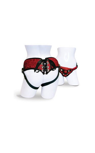 Sportsheets Lace Strap On Corsette - Red