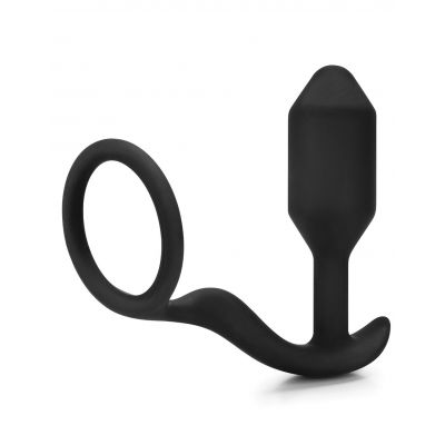 B Vibe Snug Tug Weighted Silicone Anal Plug and Cock Ring
