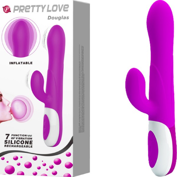 Pretty Love Dempsey Inflatable Rechargeable Rabbit Vibrator(Purple)