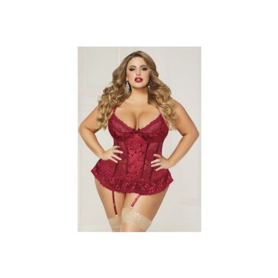 STM 10818X Wine Not Bustier Panty Set Queen