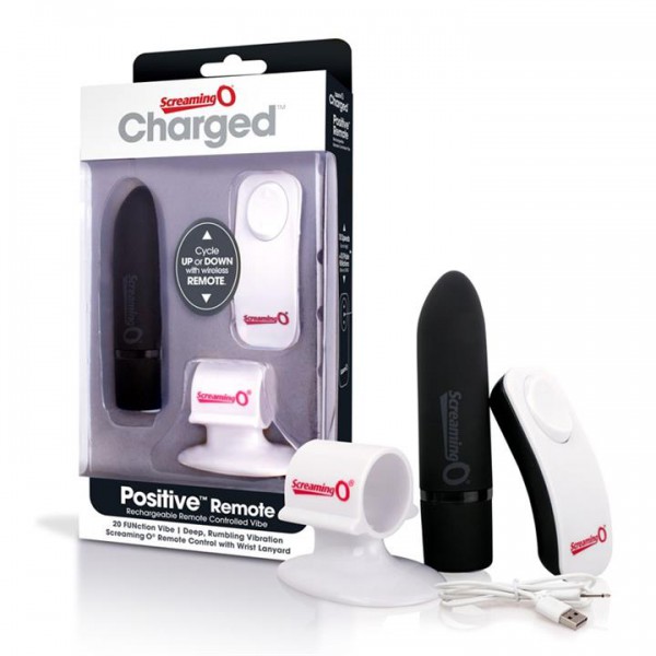 Charged - Positive Remote Control Bullet Vibe by Screaming O (Black)