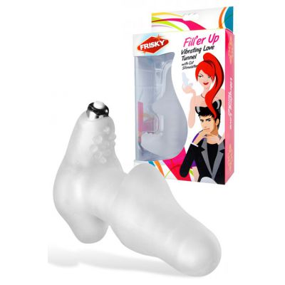 Frisky Vibrating Penis Extension with Clitoral Stimulator