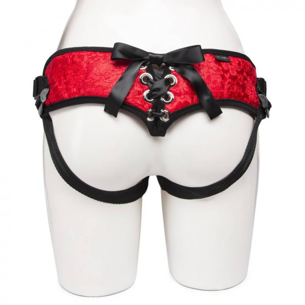 Sportsheets Plus Size Lace with Satin Strap-On Dildo Harness