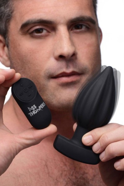 Ass Thumpers Ribbed 5.3" Vibrating Butt Plug With Remote