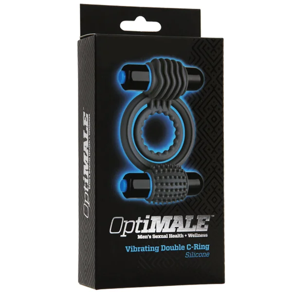 Doc Johnson Optimale Vibrating Double C-Ring - Black — image 4 of 4