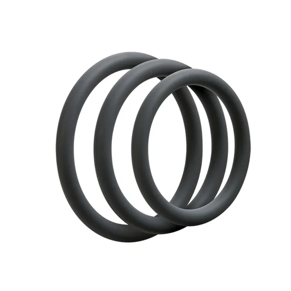 Doc Johnson Optimale 3 C-Ring Set Thin - Slate — image 3 of 4