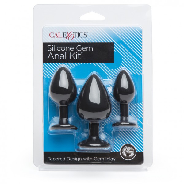 Silicone Jewelled Butt Plug Set (3 Piece)