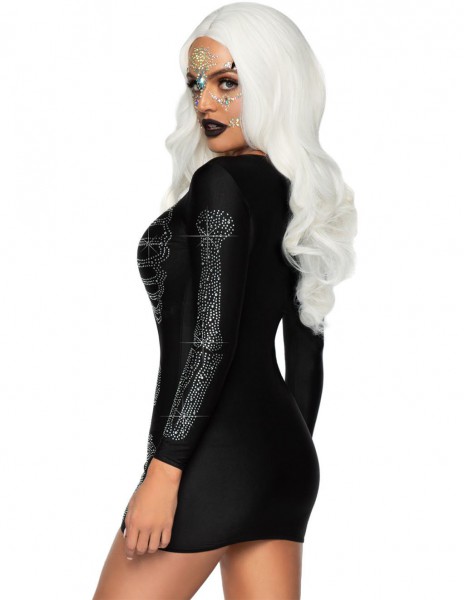 Leg Avenue Spandex Rhinestone Skeleton Dress