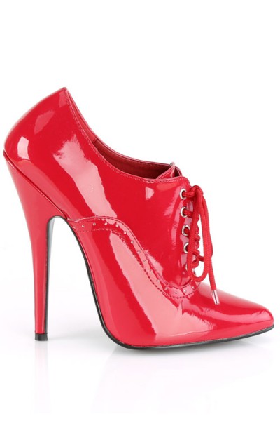 Devious Domina 6" Red Oxford Lace-Up Pump